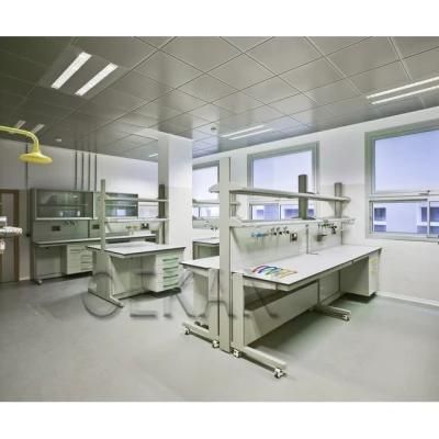 Oekan Hospital Furniture Stainless Steel Laboratory Main Table with Shelves