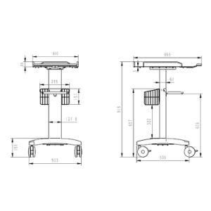 Medical Hospital Furniture Trolley Medicine Cart ECG Trolley Cart Laptop