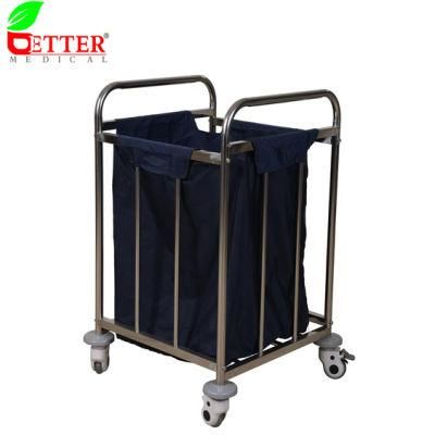 Medical Used #304 Stainless Steel Solid Linen Cart for Dirty Clothing