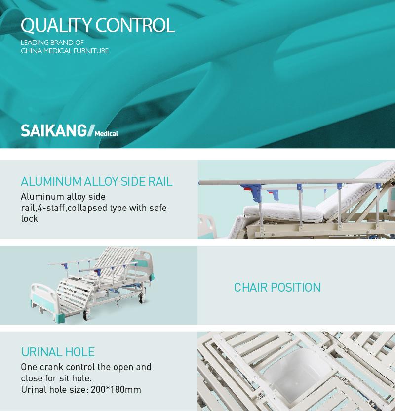 Sk-A07 Hospital Comfortable Manual Medical Bed for Patient