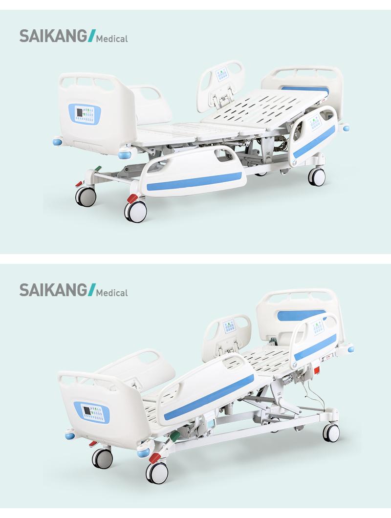 D8d Saikang Factory Safe Multifunction Foldable Clinic Hospital Bed Medical Patient Electric ICU Bed