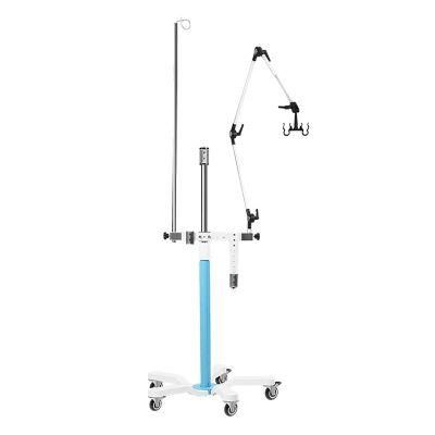 Hospital Mobile Utility Cart with Support Arm Medical Trolley