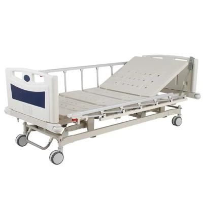 3 Function Electric Hospital Bed/Patient Bed/Nursing Bed/Fowler Bed/Medical Bed/ICU Bed with Mattress and I. V Pole