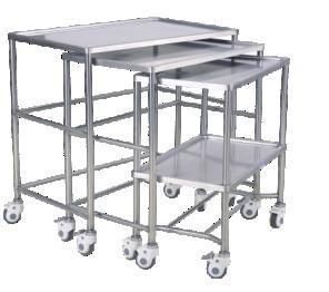 Stainless Steel Medical Trolley Drug Delivery Cart Square Tray Support with Double Rod