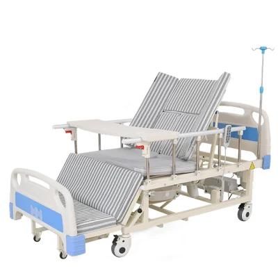 Hot Sale Quality Epoxy Painted Steel Hospital Bed Nursing Home Care Bed 6 Function Electric Intensive Care Hospital Bed