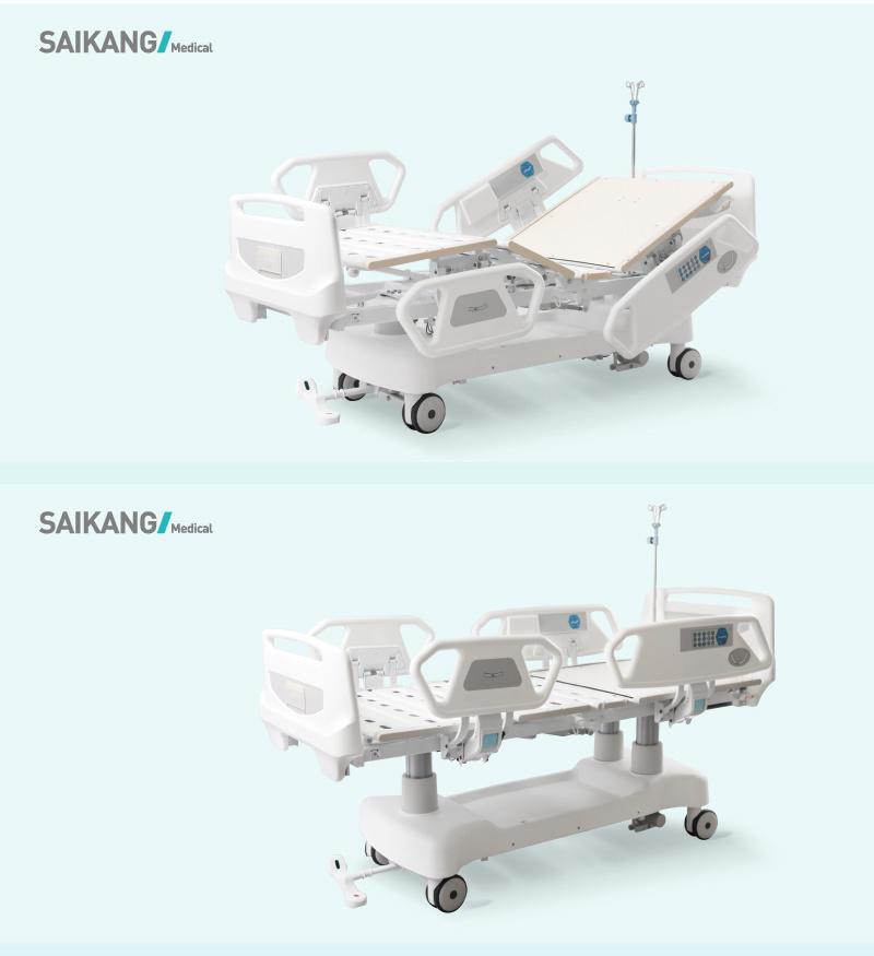 Sk002-9 Five Functions Hospital Medical ICU Clinic Bed with Side Rails