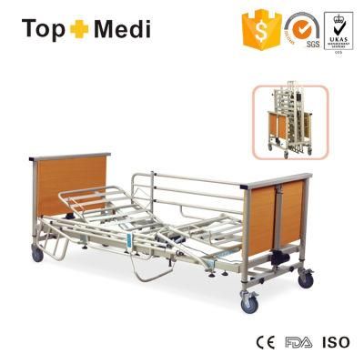 Topmedi Foldable Three-Function Carriable Electric Hospital Bed for Patient