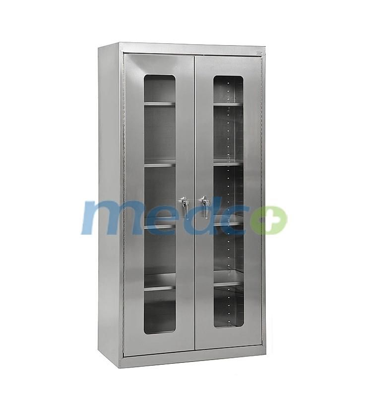 Hospital Stainless Steel Cupboard Office File Collection Glass Door Cupboard