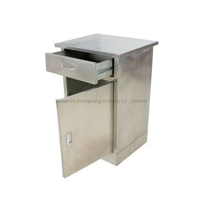Hospital Furniture ABS Stainless Steel Bedside Cabinet Medical Bedside Locker