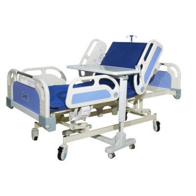 CE and ISO Manufacturer Three Function Electrical ICU Nursing Hospital Bed with IV Pole