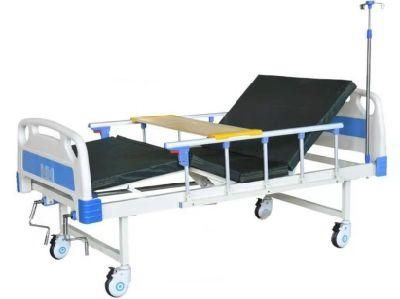 Best Price Manual Double Crank Hospital Bed with Mattress
