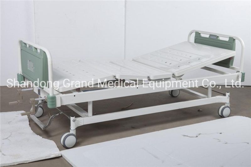 Manual Bed ABS Hanging Head Punch Double Crank Hospital Double Crank Medical Equipment 2 Function Hospital Bed/2 Cranks Patient Bed/Medical Bed/Manual Nursing