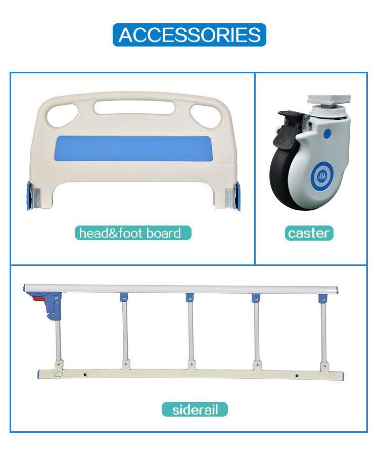 Hospital Furniture Folding Metal 2 Crank Manual Hospital Bed