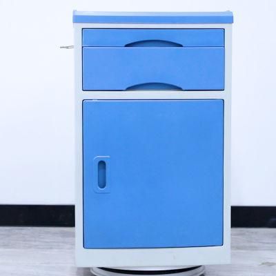 Durable blue ABS Plastic Bedside Table for Clinic and Hospital