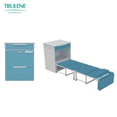 Electrically Retractable Hospital Escort Beside Table Bed Folding Shared Escort