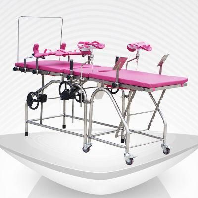 Stainless Steel Manual Hospital Gynecological Delivery Bed