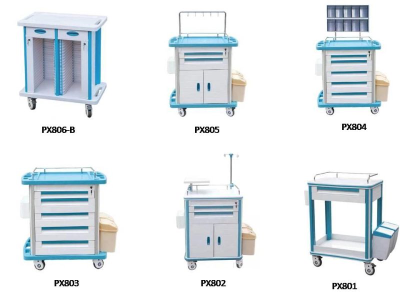 High Reputation ABS Cart Medical Hospital Emergency Trolley