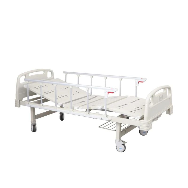 Medical 2 Function Manual Hospital Patient Bed with Double Cranks