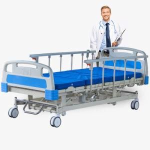 Electric Hospital Bed with Aluminum Alloy Curve Protective Railing