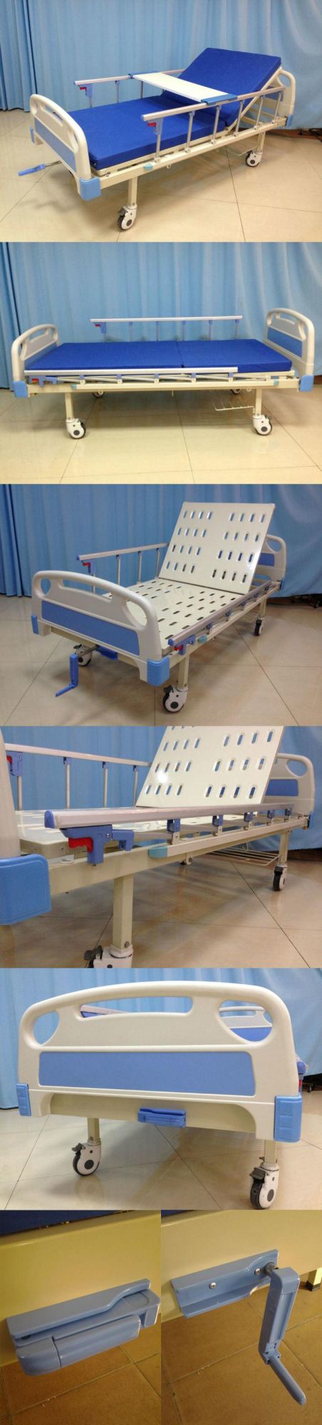 Medical Supply Hospital Furniture Steel One Function Detachable Headboard Sick Bed