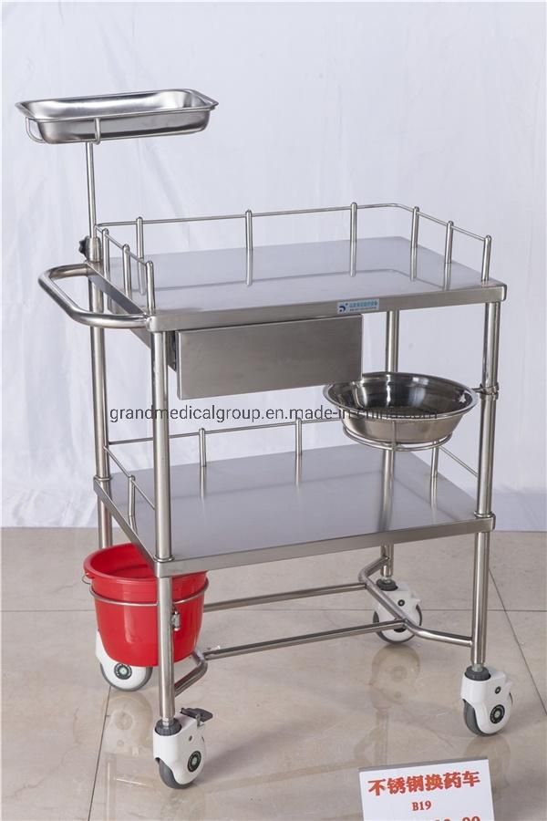 Best Quality Stainless Steel Medical Cart Surgical Dressing Trolley