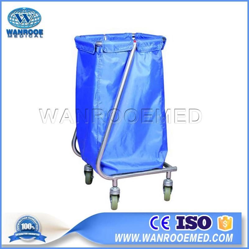 Bss021 Medical Service Hand Stainless Steel Dirty Linen Cleaning Trolley Cart with Bag