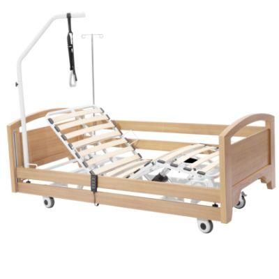 Homecare Nursing Medical Equipment Wooden Three Functions Electric Hospital Bed