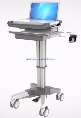 Hospital Adjustable Height Medical Laptop Cart Trolley