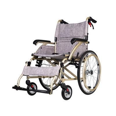 Cheap Hospital Furniture Medical Equipment Aluminum Folding Manual Wheelchair (UL-22MD03)