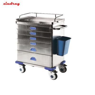 Medical Anesthesia Medicine Emergency Trolley of Hospital Furniture