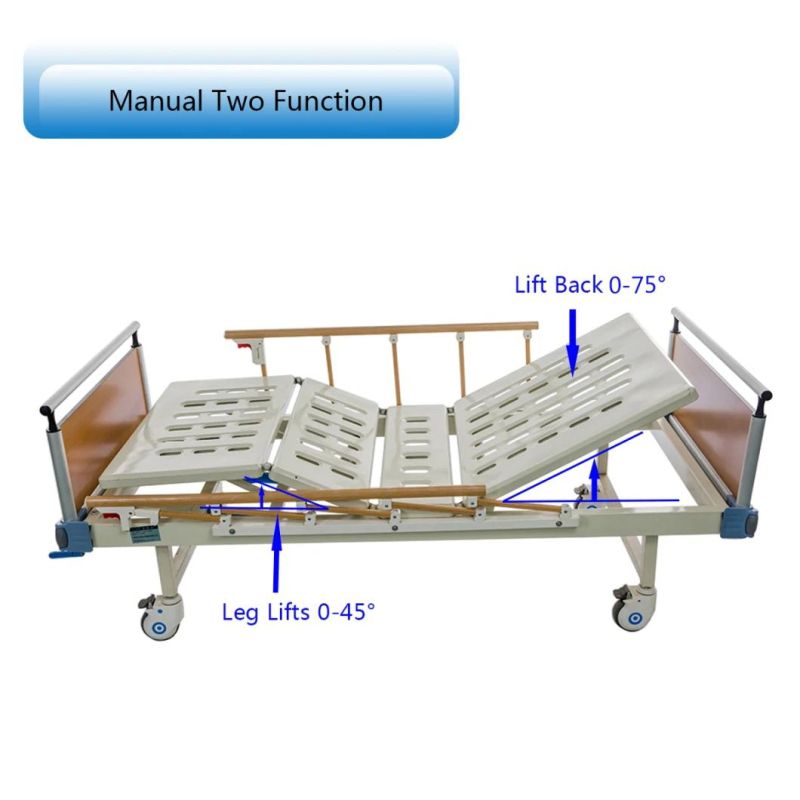 Wooden Color 2 Crank Medical Hospital Bed Bc02-2b