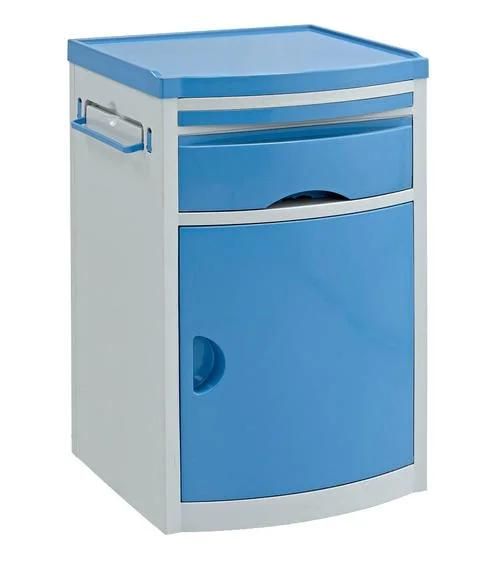 China Made Hospital Medical Device Furniture 2 Drawers ABS Standard Hospital Bedside Locker Table Medical Cabinet Used in Nursing Home for Patients