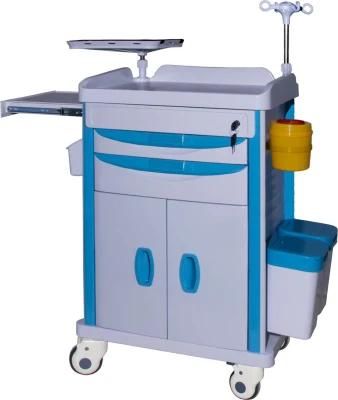 Corrosion Resistance Hospital Furniture Medical Trolley with Swivel Casters