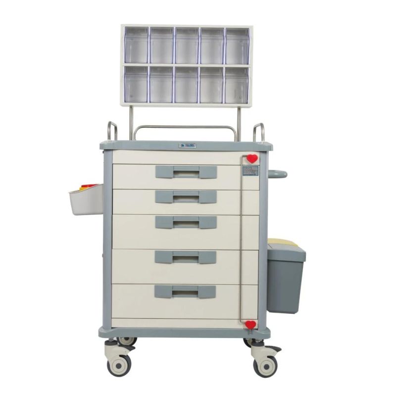 Factory Direct Sale Stainless Steel Anesthesia Medical Trolley with Drawers