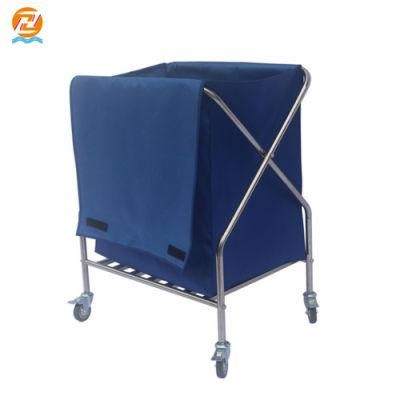 Stainless Steel Dirty Linen Carts Medical Waste Morning Nursing Trolleys Trolley for Dirty and Waste