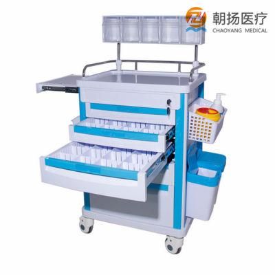 Hospital Medicine Trolley Medical Resuscitation ABS Cart Anesthesia Emergency Trolleys Cy-D403A