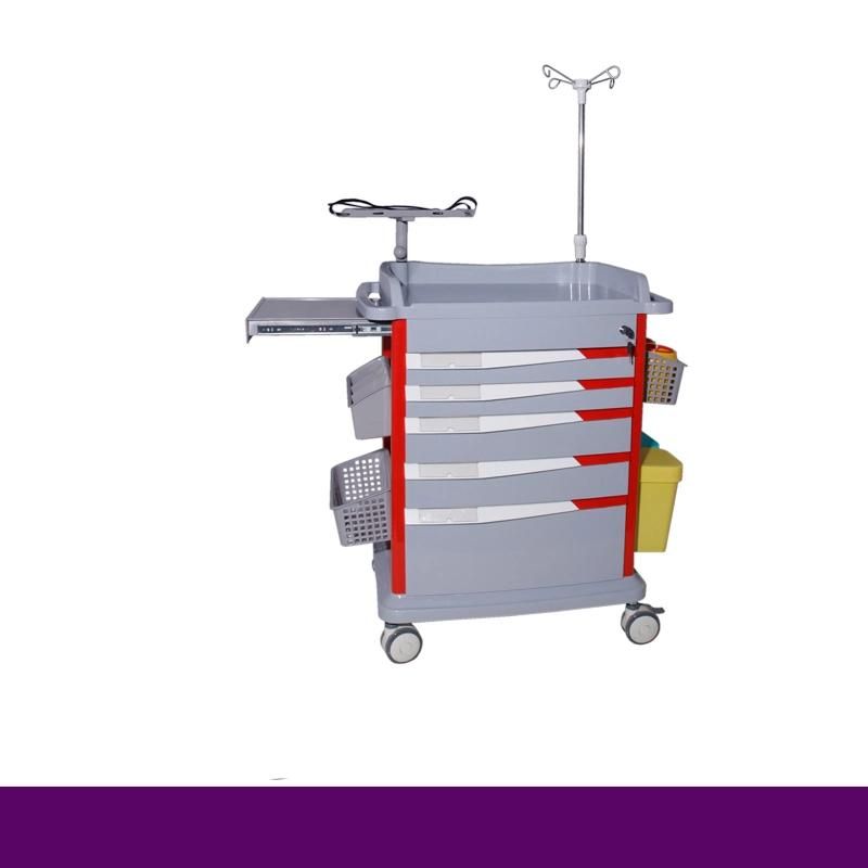Refined Hospital Furniture Medical ABS Emergency Trolley