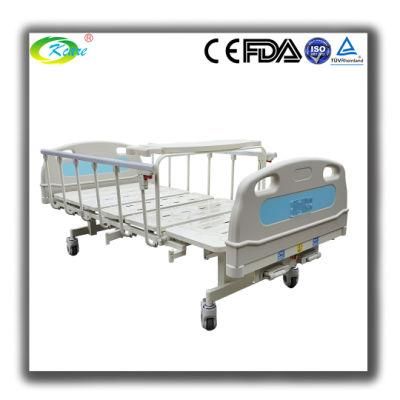 Manual Adjustable Medical Bed Folding 4 Crank Steel Manual Hospital Beds for Sick Patient 4function Manual