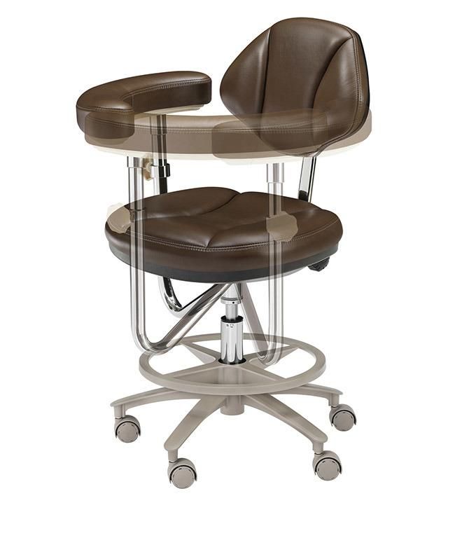 Dental Rotating Leather Dentist Stool Assistant Chair Stool