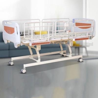 Remote Control Electric Nursing Bed Multi-Functional Back-Lifting and Leg-Raising Convalescent Bed Folding Guardrail Hospital Bed for Patients