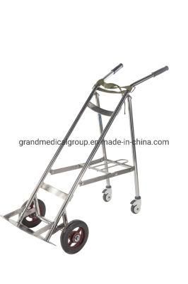 Hospital Instrument Mobile Oxygen Bottle Cart Medical Stainless Steel Oxygen Cylinder Trolley