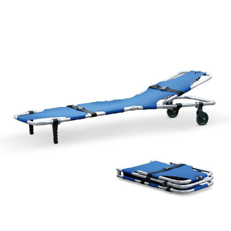 Foldable Foldaway Stretcher with Wheels and Belts