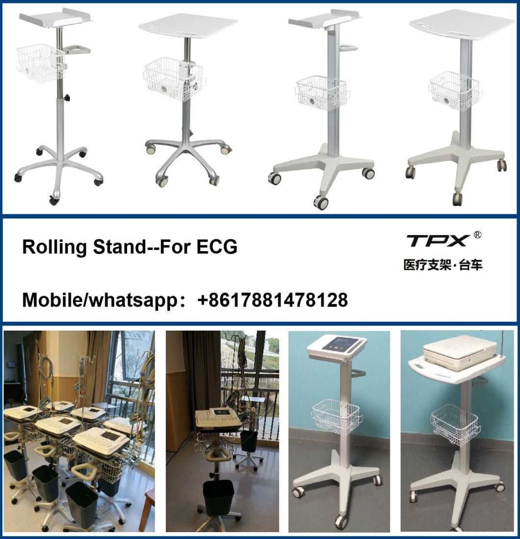 Patient Monitor Rolling Stand Cardiac Monitor Trolley for Equipment