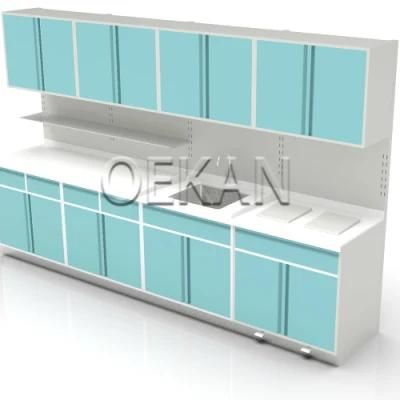 Oekan Hospital Furniture Steel Two-Layer Cabinet with Washing Tank