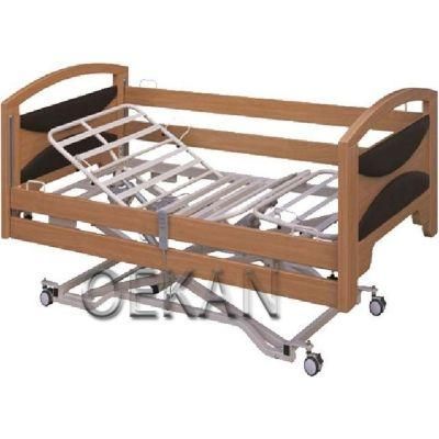 Hospital Furniture Patient Wooden Three Function Electric Care Nursing Bed Medical Folding Bed
