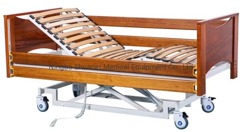 Shuaner Three-Function Wooden Cranks Electric Home Care Bed Medical Bed Manufacturer