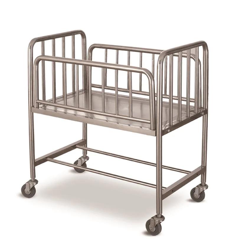 Cheap Hospital Stainless Steel Infant Bed with Mattress