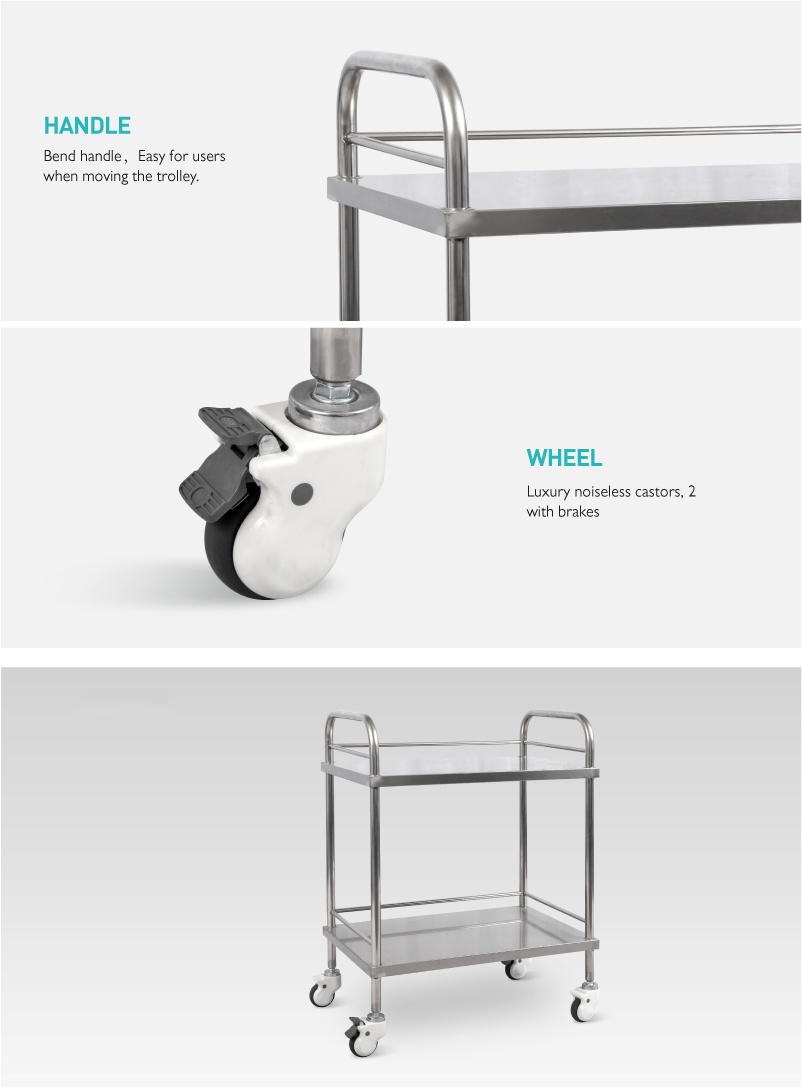 Widely Used Superior Quality Popular Stainless Steel Instrument Treatment Trolley