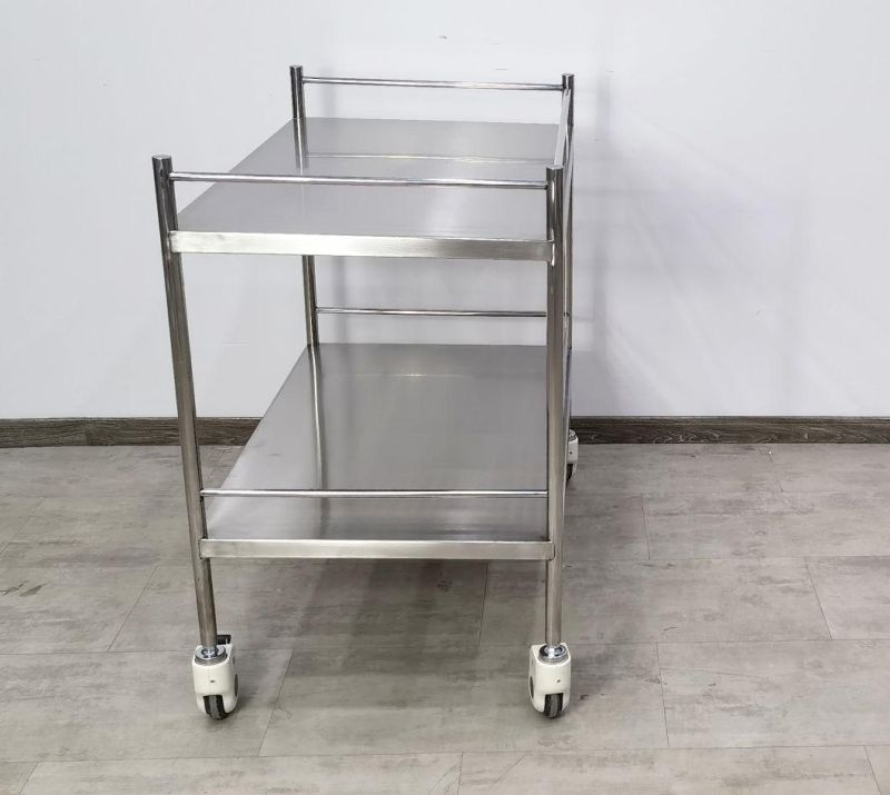 Mn-SUS052 Advanced Welding Double Layers Stainless Steel Medical Trolley