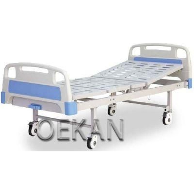 Portable Casters Hospital Single Function Foldable Ward Bed Clinic Manual Adjustable Nursing Bed